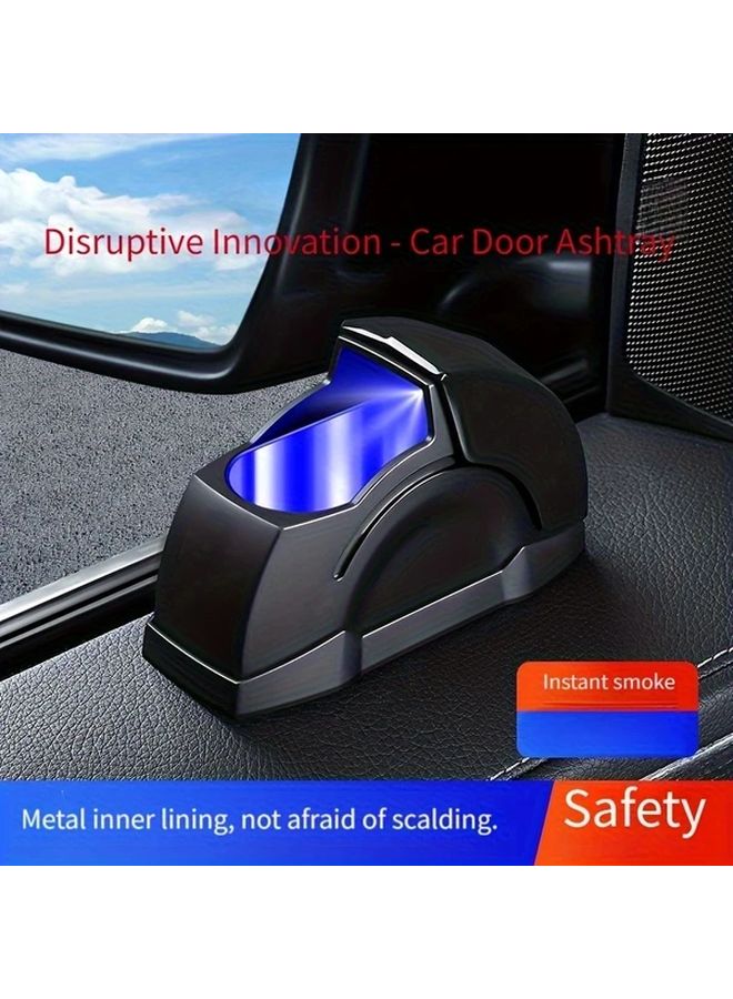 Black Windproof Car Door Mount Ashtray Spill Proof Universal Fit Durable - Image 5